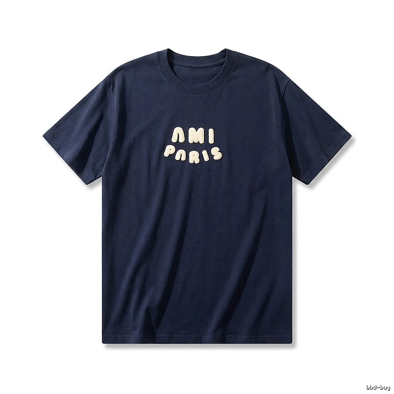 AMI minimalist style dark blue T-shirt