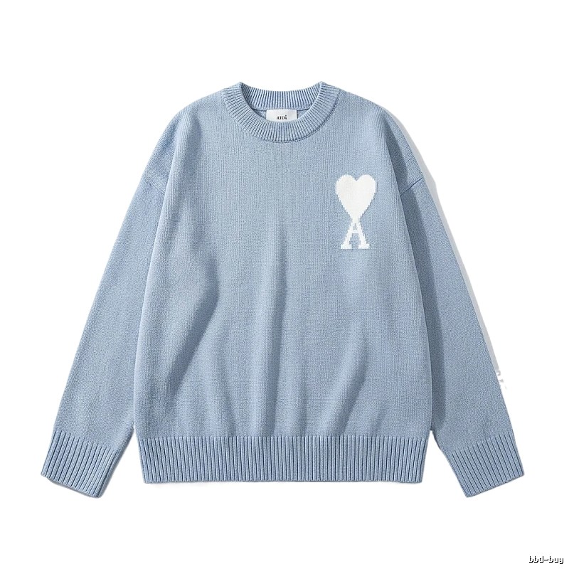 AMIRI Love Simple Style Blue Sweater