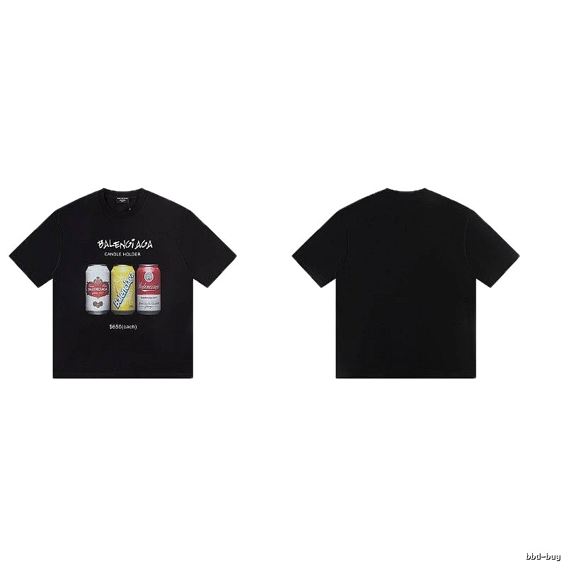 Balenciaga Street Style Black T-shirt with Coca-Cola Print