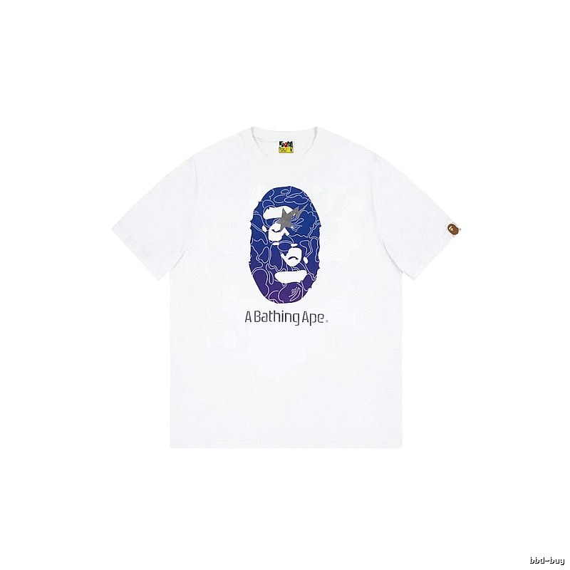 Bape ape face print short-sleeved white T-shirt