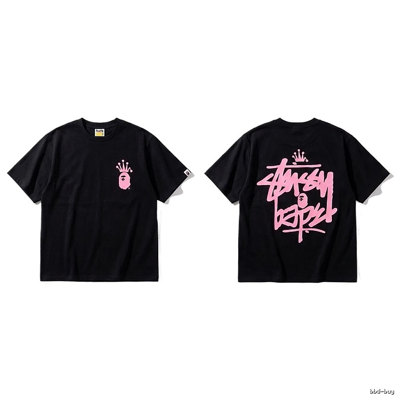 Bape Crown Graffiti Style Black T-shirt