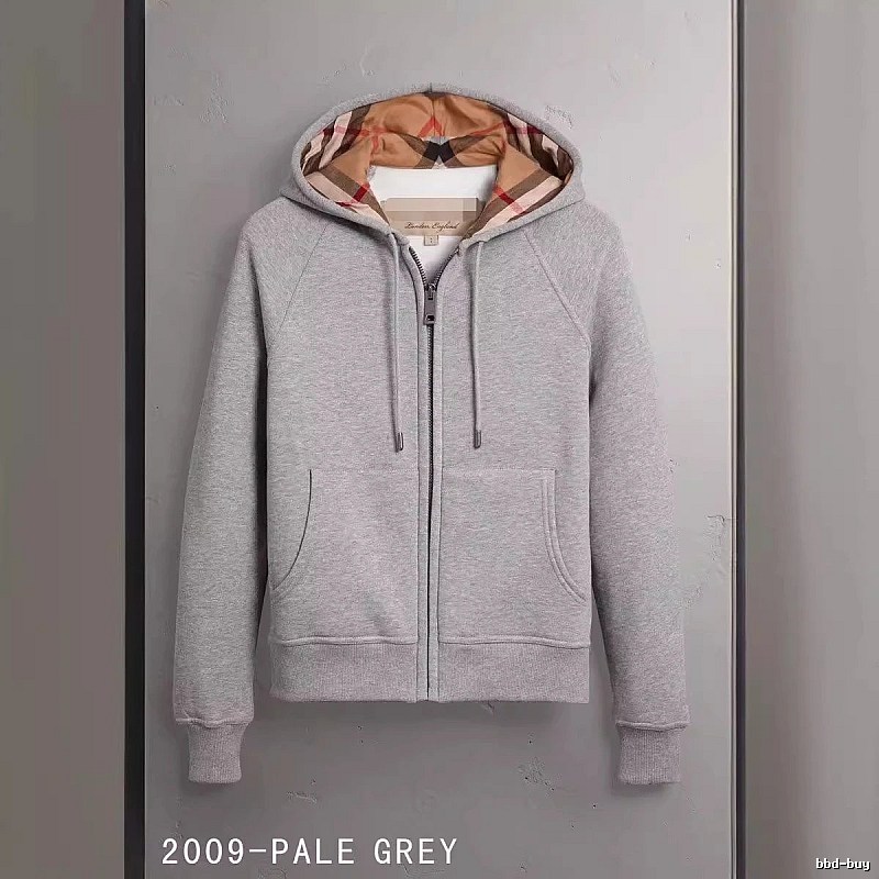 Burberry Casual Zip hoodie Gray Zip Check for Streetwear Looks