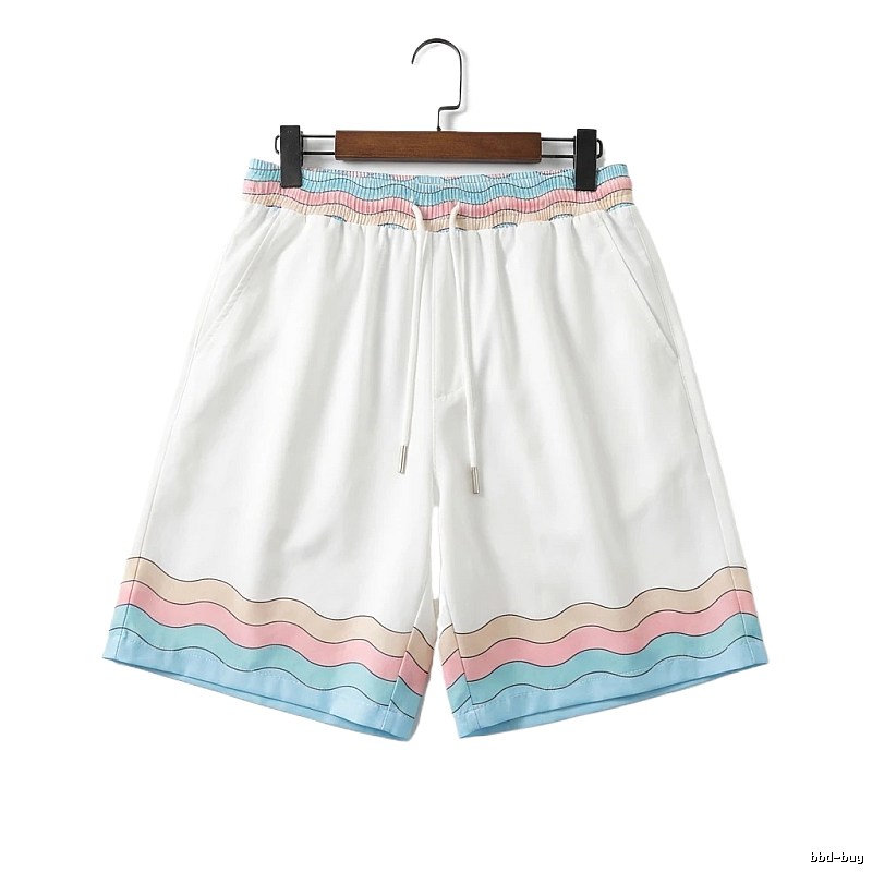 Casablanca Wave Pattern Casual White Shorts