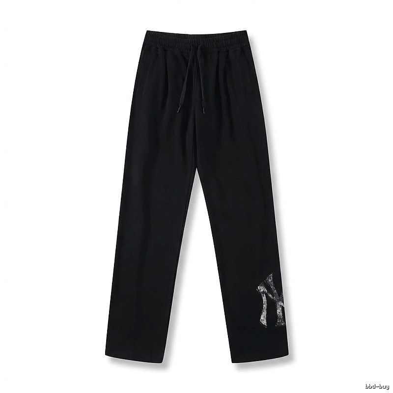 Classic trendy brand black trousers of MLB