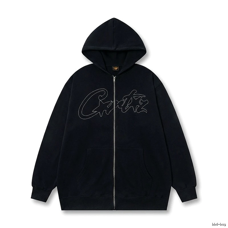 Corteiz minimalist style black hoodie