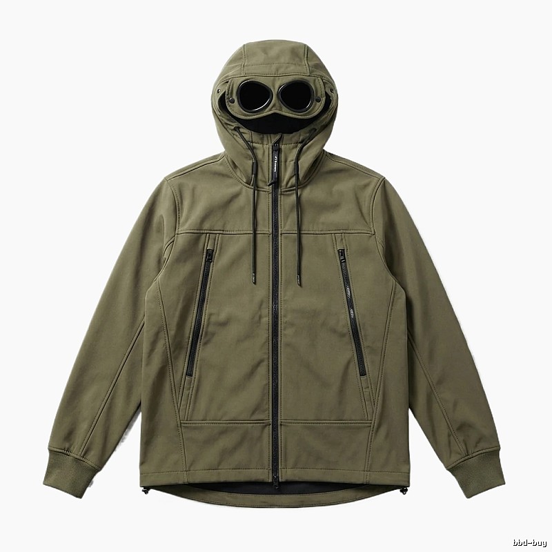 C.P. Hooded Utility-style Jacket (Army Green)