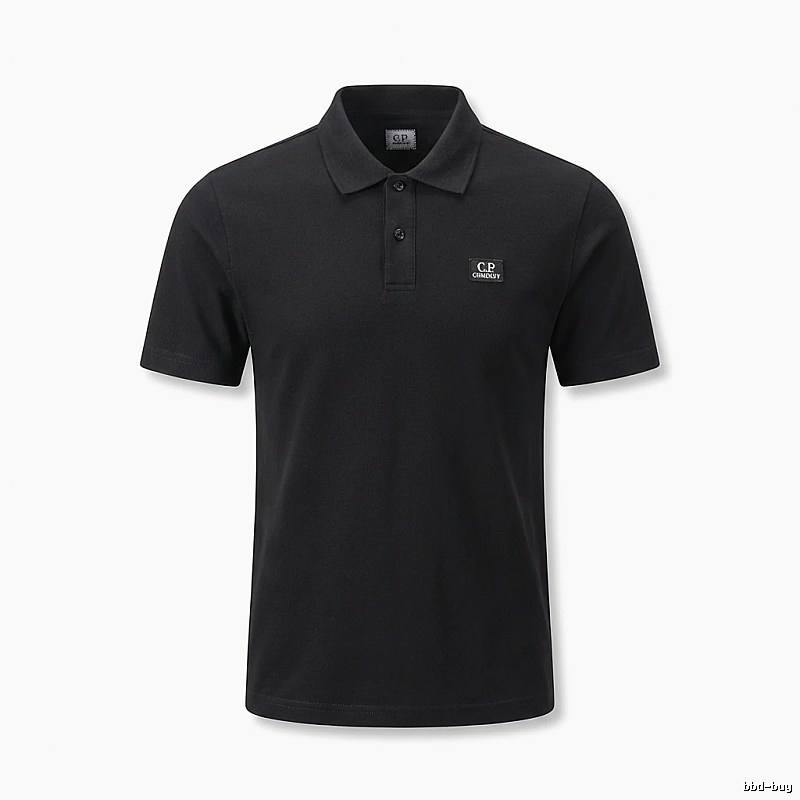 C.P. Simple Style Black Polo Shirt