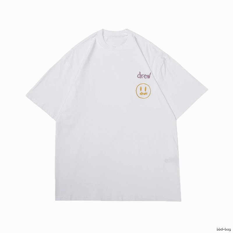 DREW Smiley Embroidered Street Style White T-Shirt