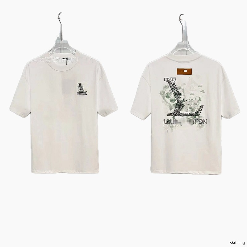 Louis Vuitton Large Print Trendy Style White T-Shirt