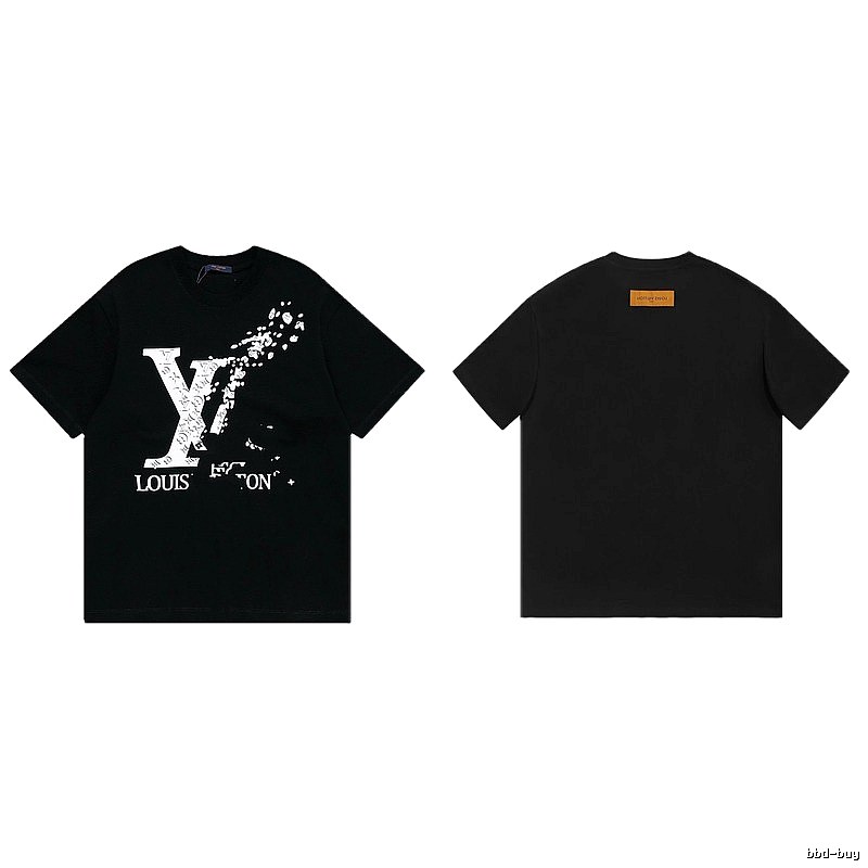 Louis Vuitton LV Printed Streetwear Style Black T-Shirt