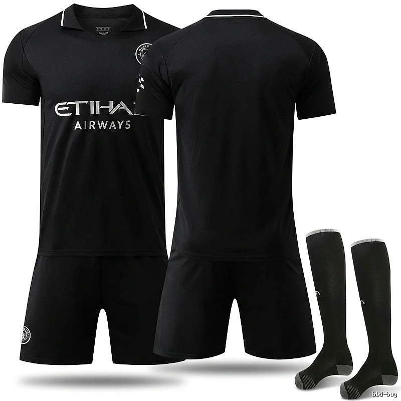 MCFC Black Sporty Style Jersey