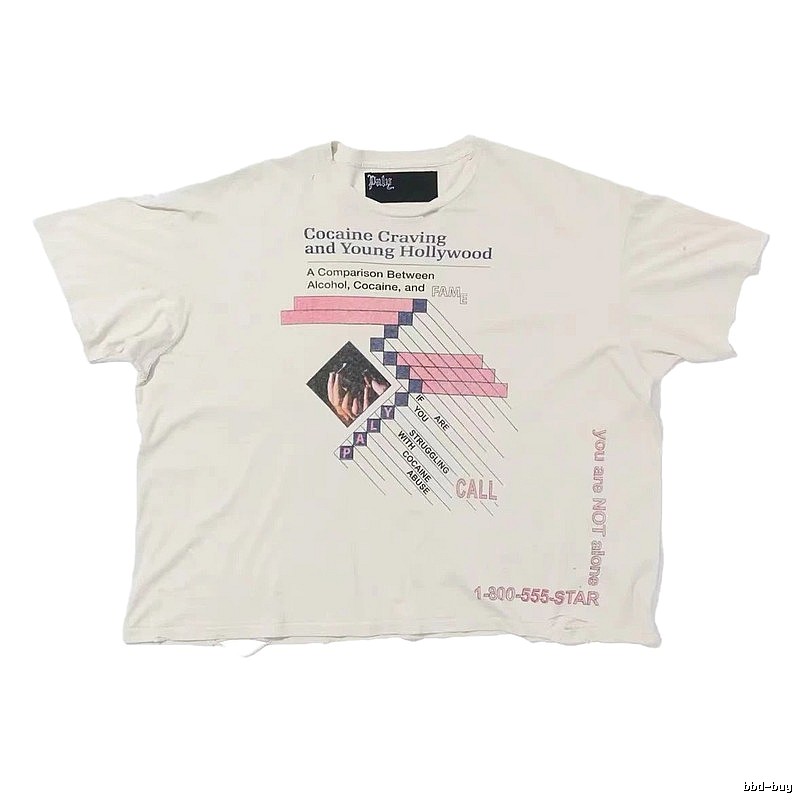 Paly Hollywood Printed Vintage Off-white Short Sleeve T-shirt