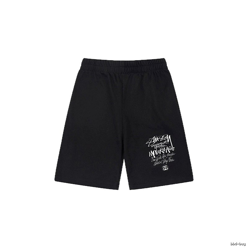 Stussy graffiti-style black shorts