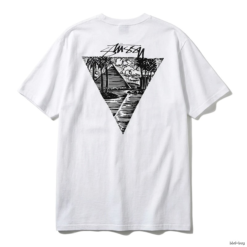 Stussy triangle print white T-shirt