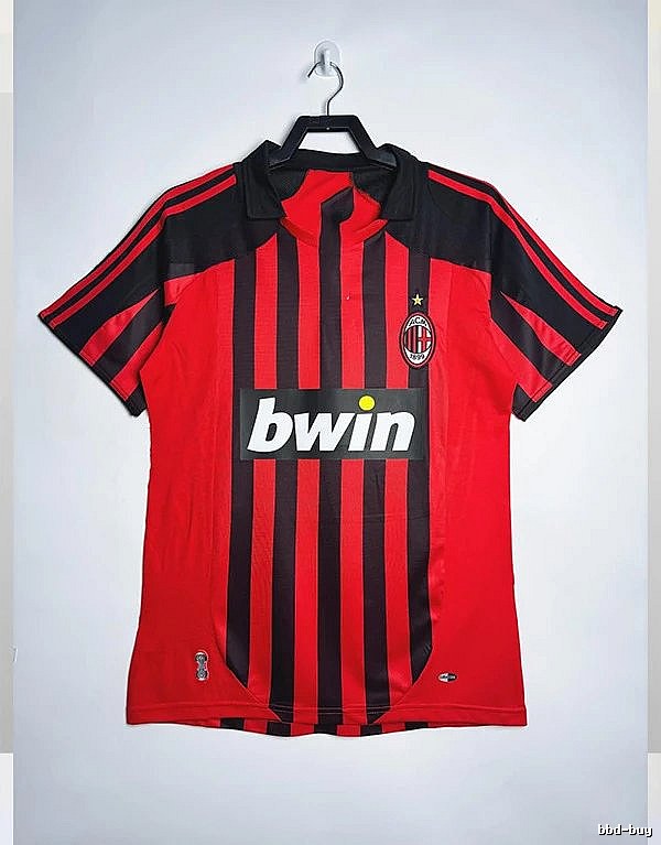 AC Milan Premium Style Retro soccer jersey Red Black Striped for Resort Outfits