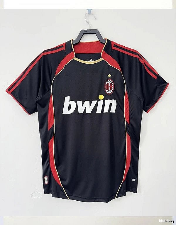 AC Milan Relaxed Retro soccer jersey Red Black Striped with Designer-Inspired Detail