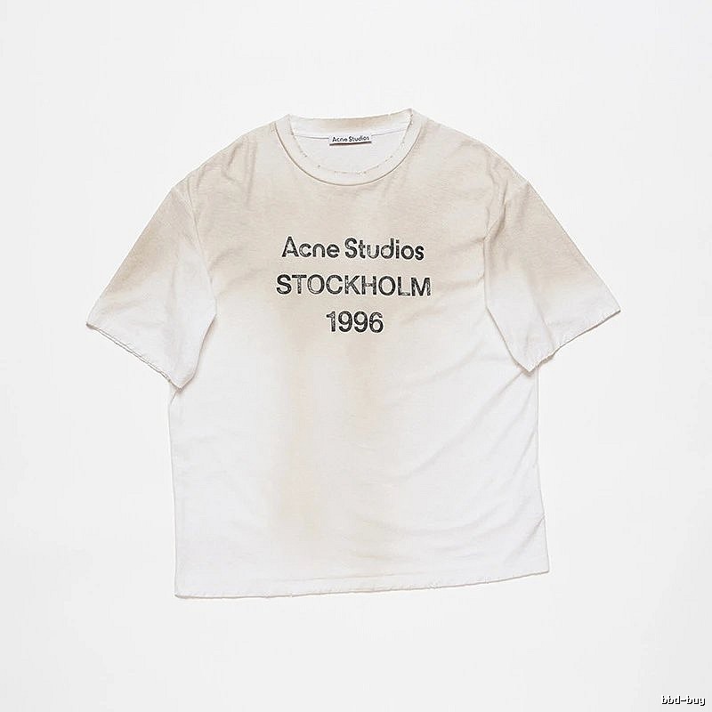 Acne Studios 2090-80 White Style Ac908026 Stockholm Logo T-Shirt Travel Styling