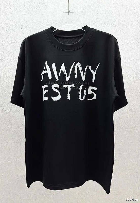 Alexander Wang Alphabet Street Style Black T-Shirt