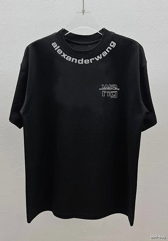 Alexander Wang Letter Print Street Style Black T-Shirt