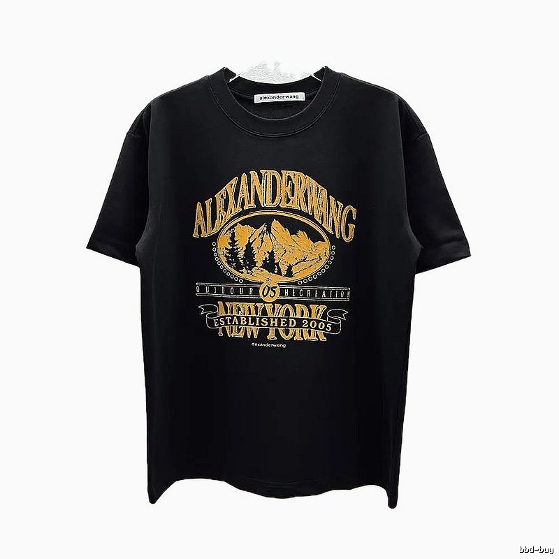 Alexander Wang Vintage-style Printed Black T-Shirt