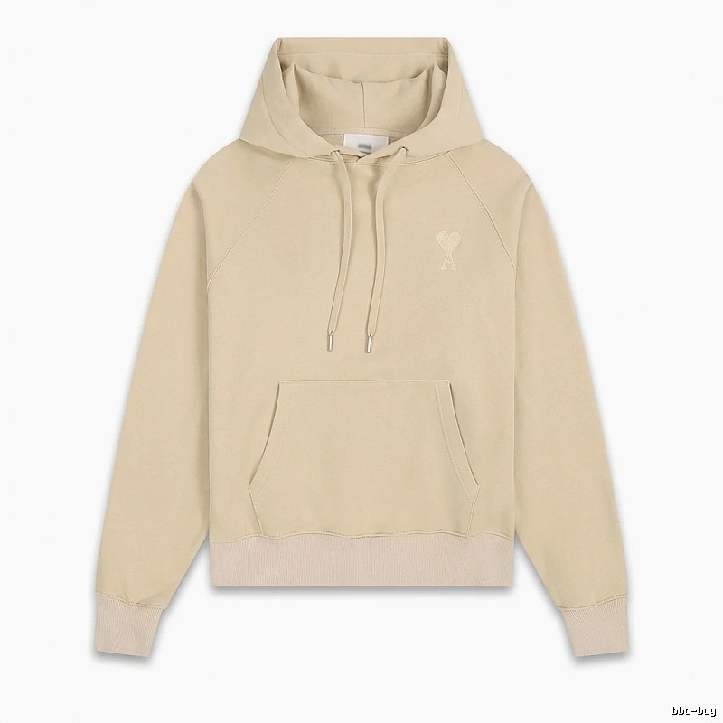 AMI Love Minimalist Style Beige Hoodie
