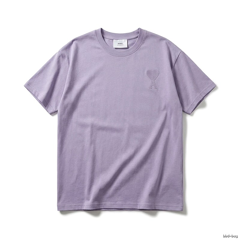 AMI Love Minimalist Style Light Purple T-shirt