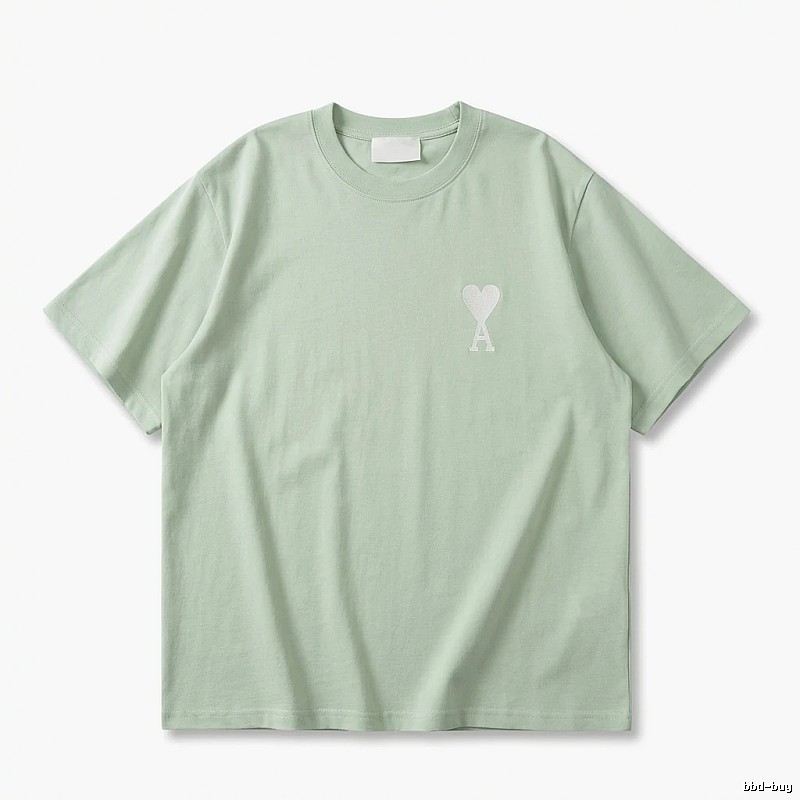 AMI Love Series Simple Style Light Green T-shirt