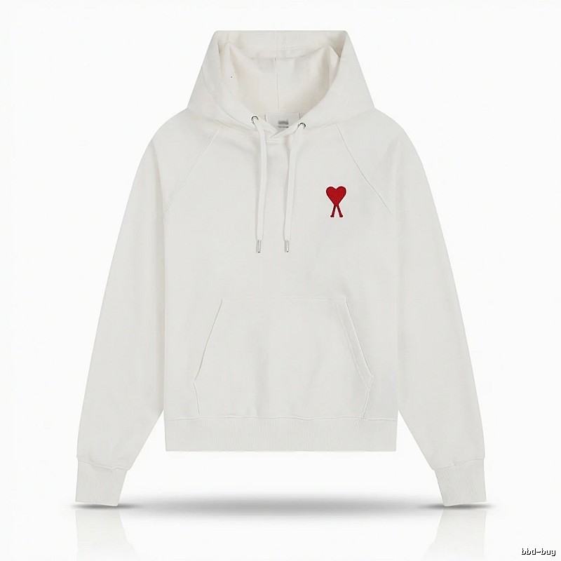 AMI Love Simple White Hoodie