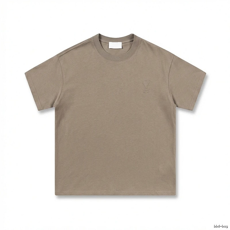 AMI minimalist style khaki T-shirt
