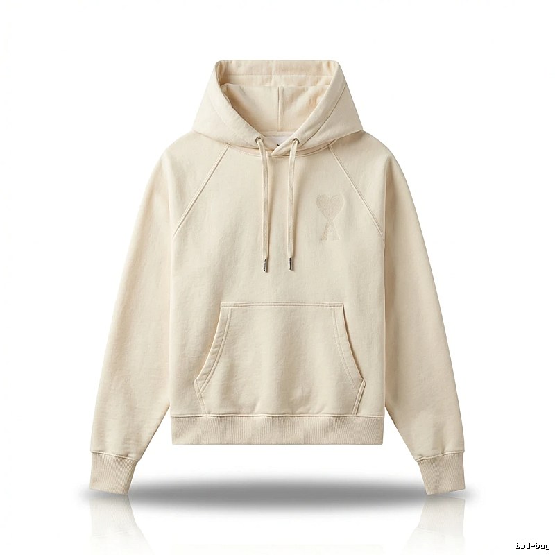 AMI simple and casual style off-white hoodie