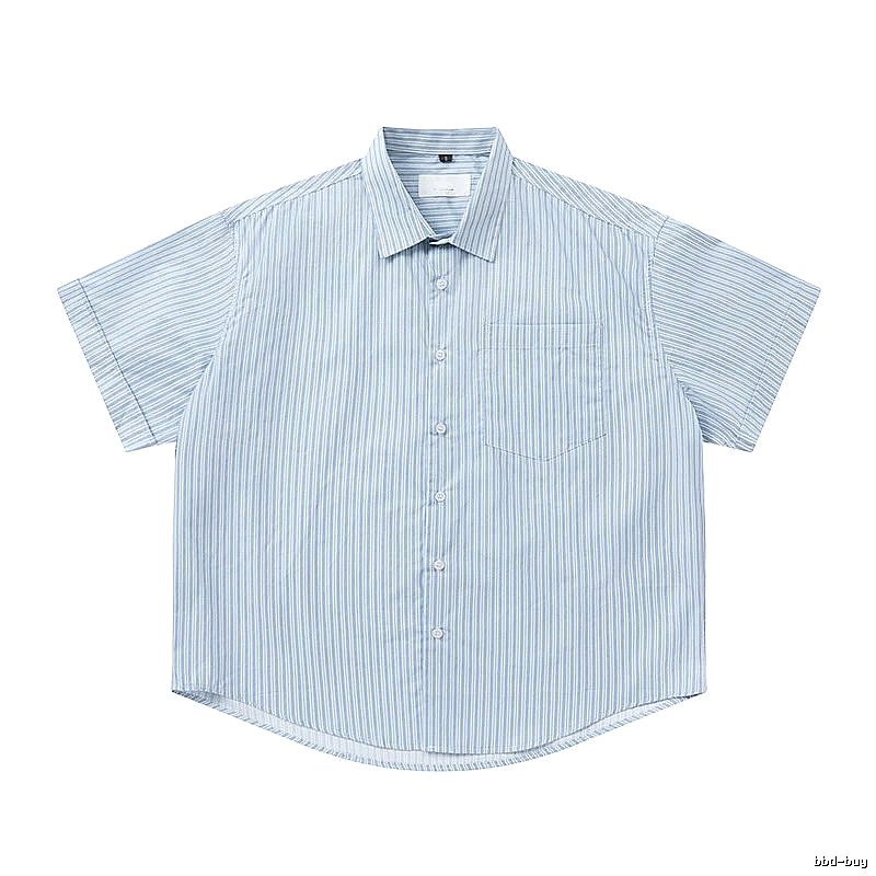 AMI striped minimalist style blue shirt