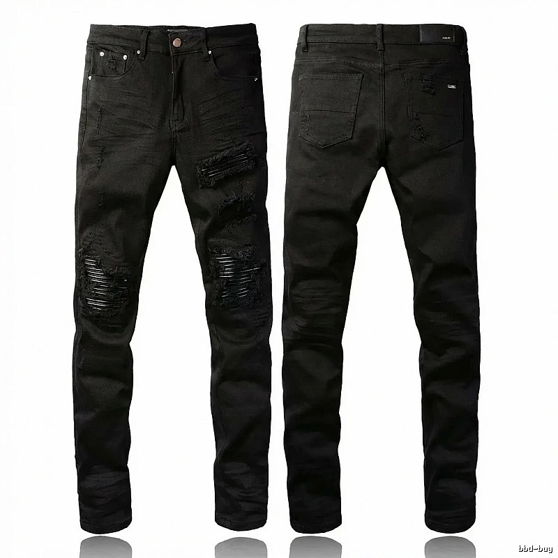 AMI Trendy Black Pants with Holes