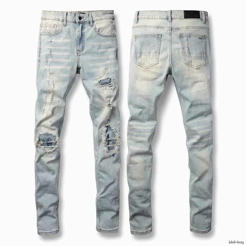 AMI Trendy Light Blue Jeans with Holes