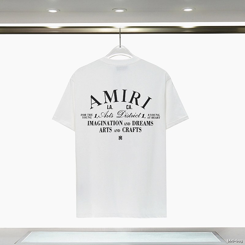 Amiri Casual Graphic T-shirt White Blue Amiri for Comfortable Styling