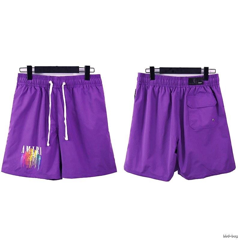 AMIRI Iridescent Print Street Style Purple Shorts