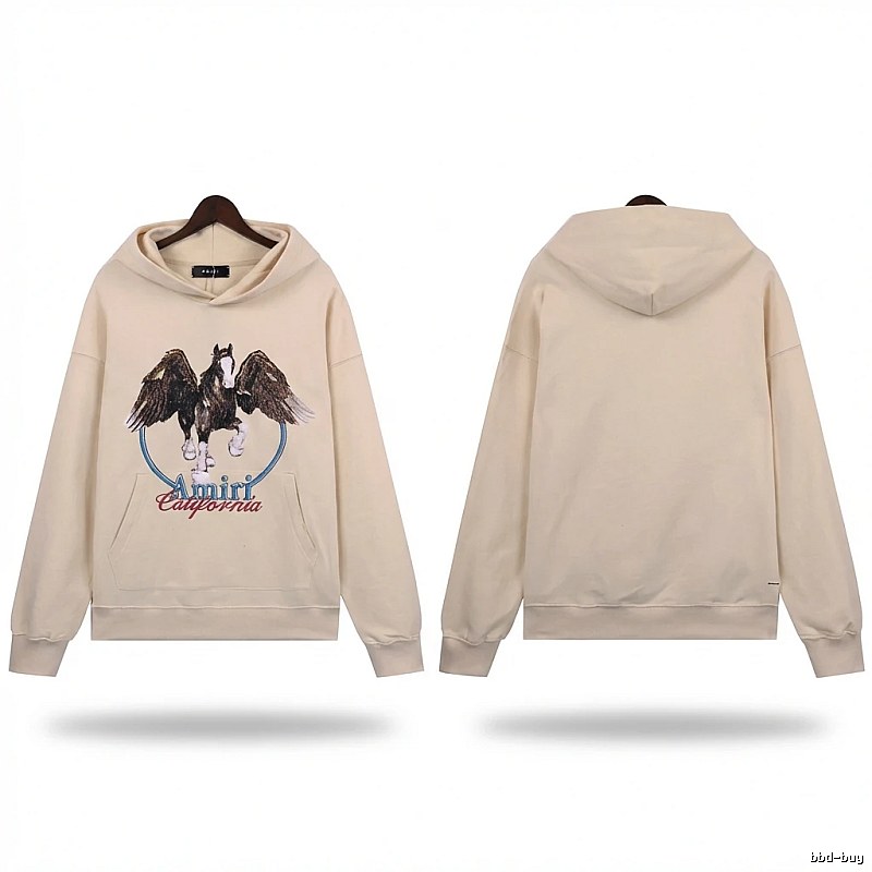 AMIRI Pegasus Series Casual Style Off-White Sweatshirt