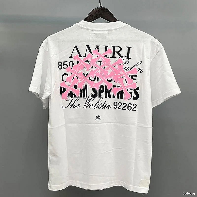 Amiri Pink White Records Graphic T-Shirt Fan Wear