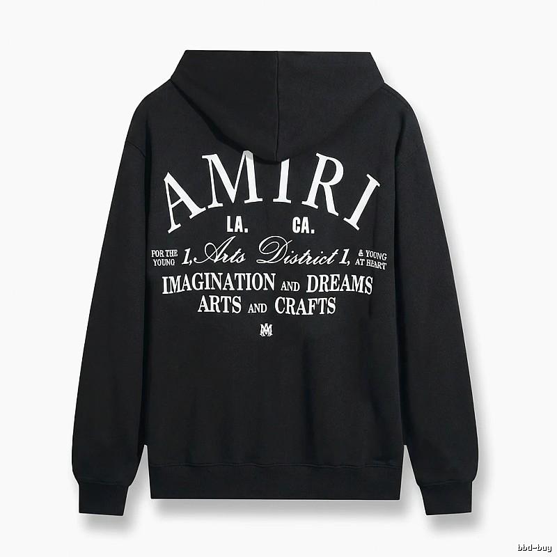 AMIRI printed style black hoodie