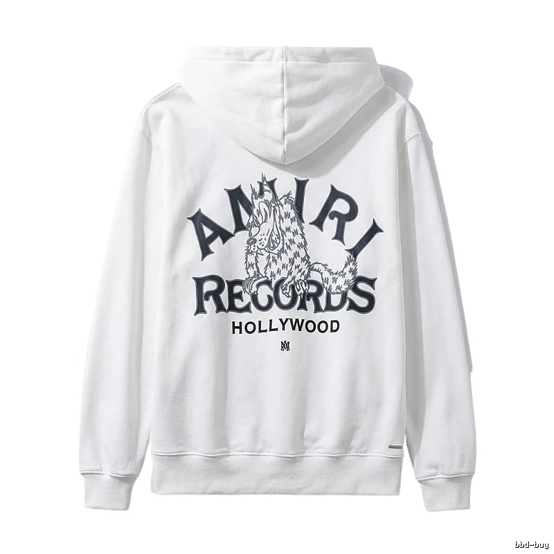 AMIRI RECORDS Series White Trendy and Cool Sweatshirt