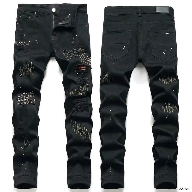 AMIRI Ripped Trendy Black Pants