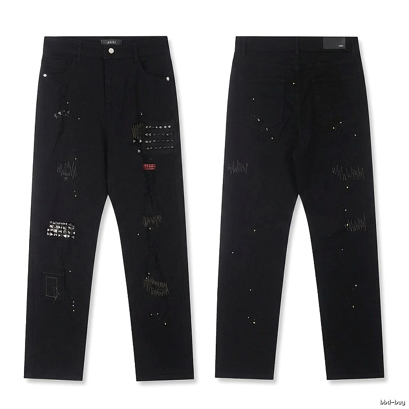 AMIRI Rivet Punk Style Black Pants