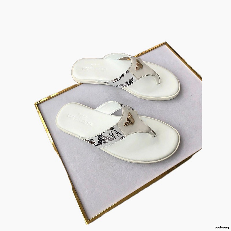 Armani Eagle Logo Casual Style White Flip-flops