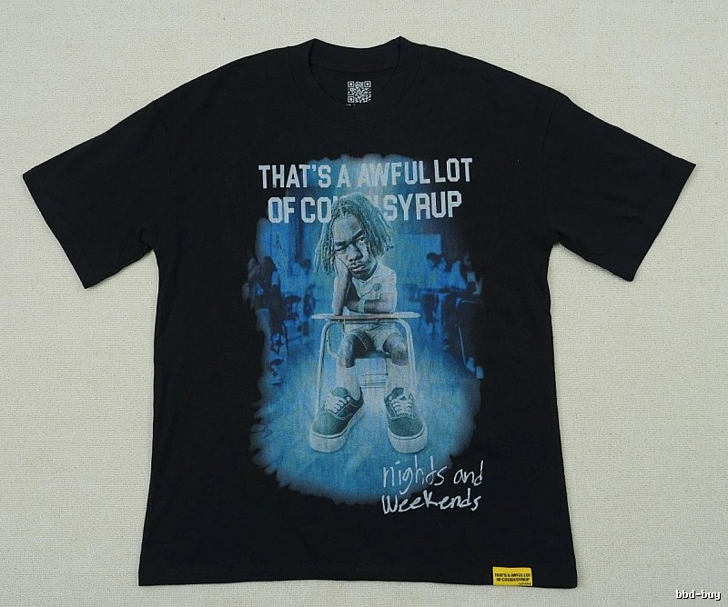 AwfulLot Portrait Print Street Style Black Short-sleeve T-shirt