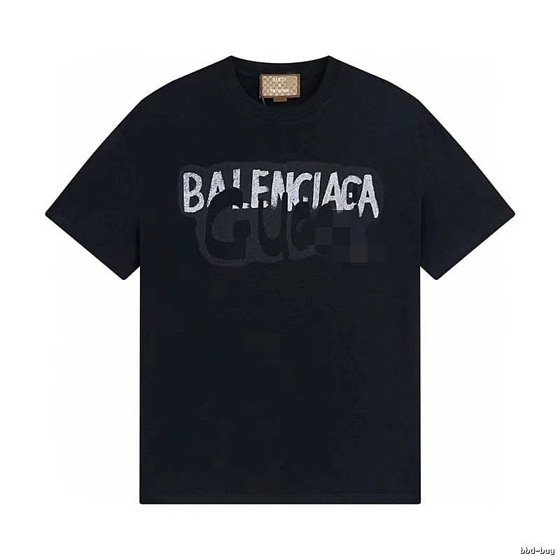 Balenciaga Co-branded Graffiti-style Black T-Shirt