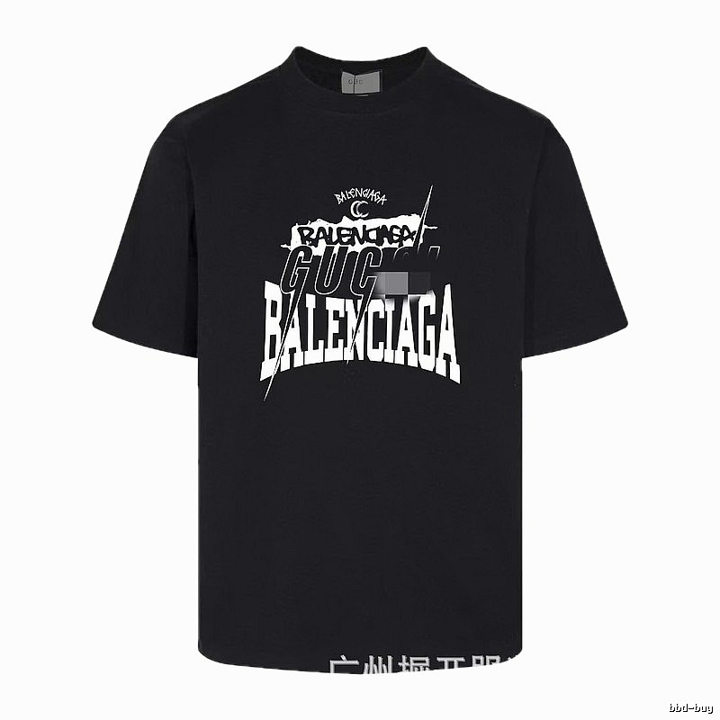 Balenciaga Co-branded Street Style Black Short-sleeve T-shirt