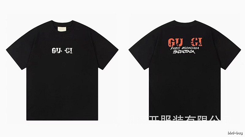 Balenciaga Co-branded Street Style Printed Black T-Shirt