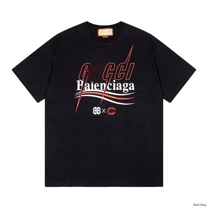 Balenciaga Co-branded Trendy Style Black Short-sleeve T-shirt