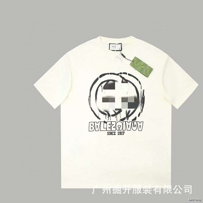 Balenciaga Graffiti Street Style Off-white Short-sleeve T-shirt