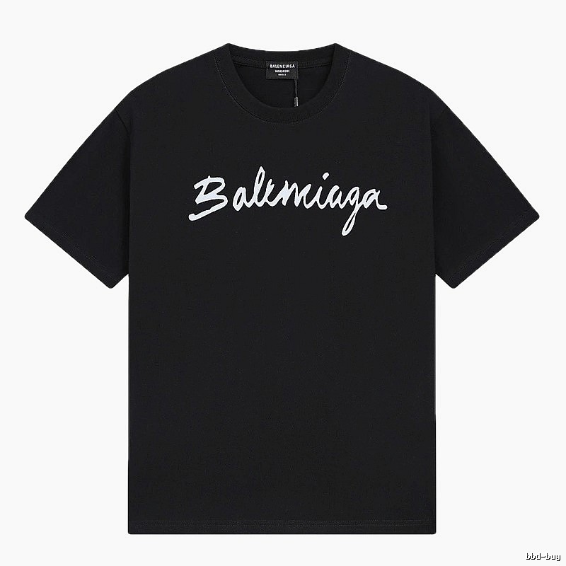 Balenciaga Handwritten Trendy Style Black T-shirt