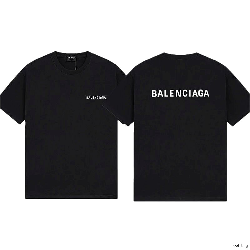 Balenciaga Letter Print Minimalist Style Black T-shirt